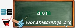 WordMeaning blackboard for arum